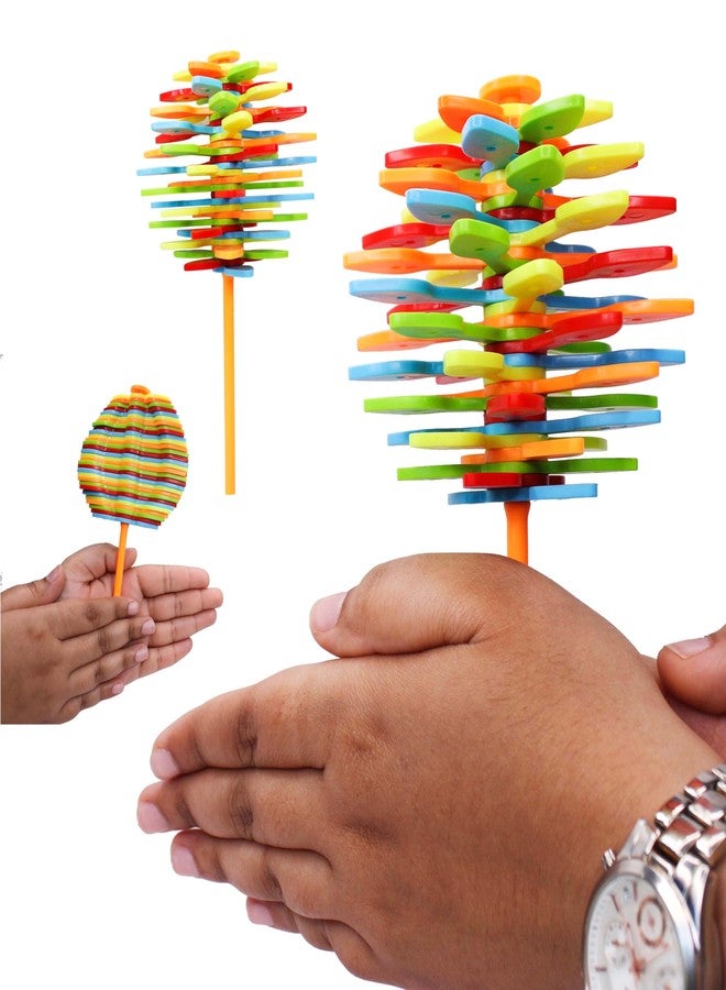 فولي لعبة زهرة ملونة قابلة للدوران والالتواء بالكامل للأطفال، على شكل مصاصة، ألعاب يدوية لتخفيف التوتر، مناسبة للعب في الأماكن المغلقة والمفتوحة، هدية مثالية لأعياد الميلاد (عبوة من قطعة واحدة) - Image 5